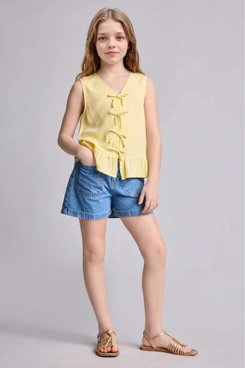 ديفاكتو Girl Regular Fit Short Sleeve Blouse