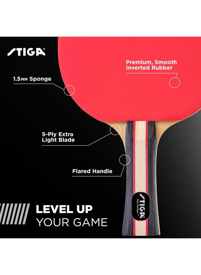 Stiga Performance 4 Player Ping Pong Paddle Set Of 4 - Table Tennis Rackets, 6 - 3 Star Orange And White Balls - Image 3