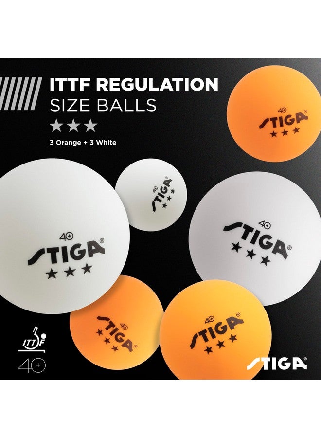 Stiga Performance 4 Player Ping Pong Paddle Set Of 4 - Table Tennis Rackets, 6 - 3 Star Orange And White Balls - Image 5