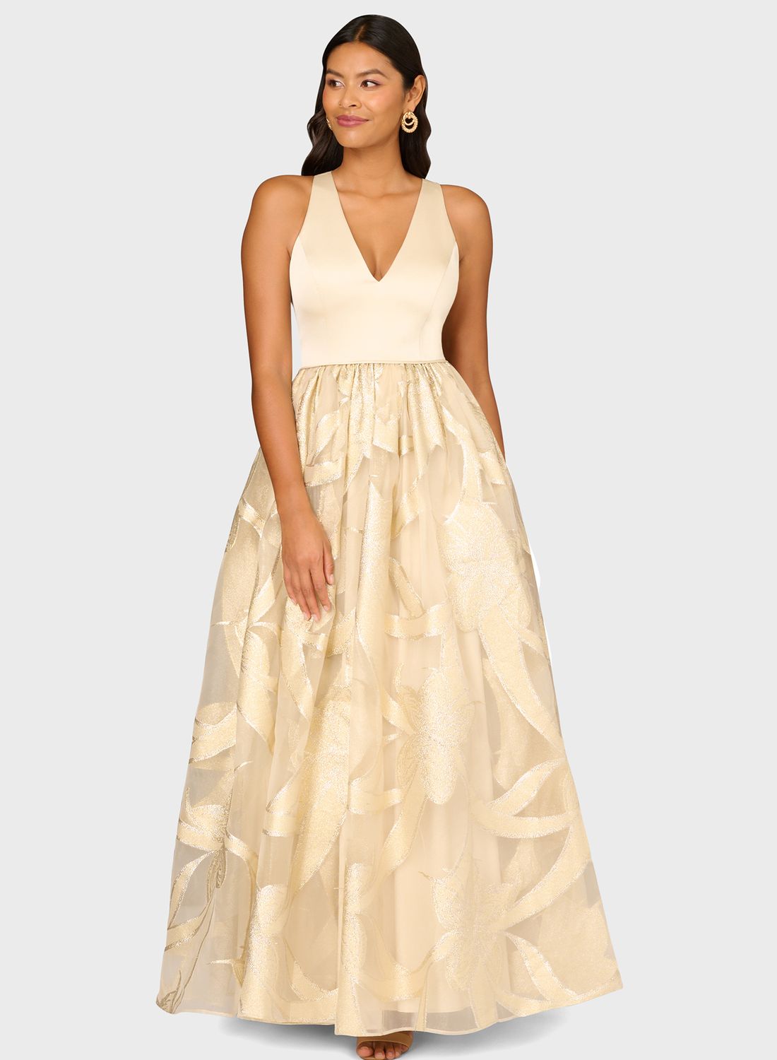 AIDAN MATTOX Floral Tulle Gown for Women | Best Price KSA
