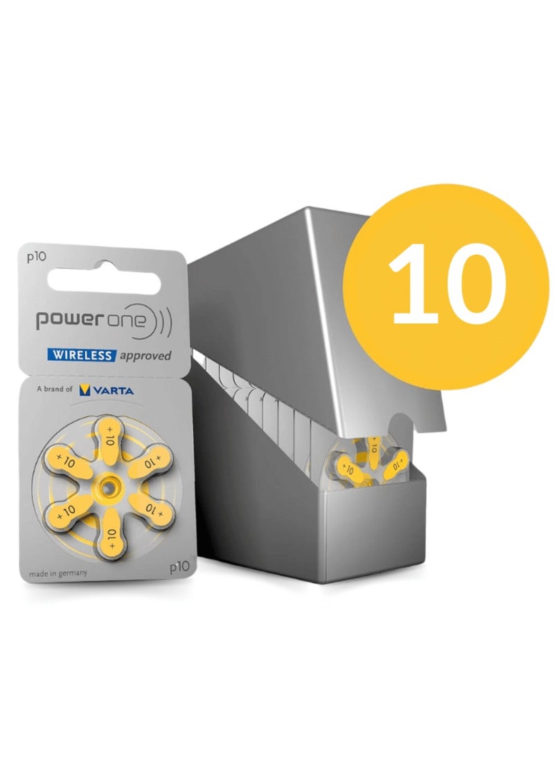 PowerOne - Powerone Wireless Approved (Size 10) Hearing Aid 1.45V Batteries - 60 Pieces - Image 1