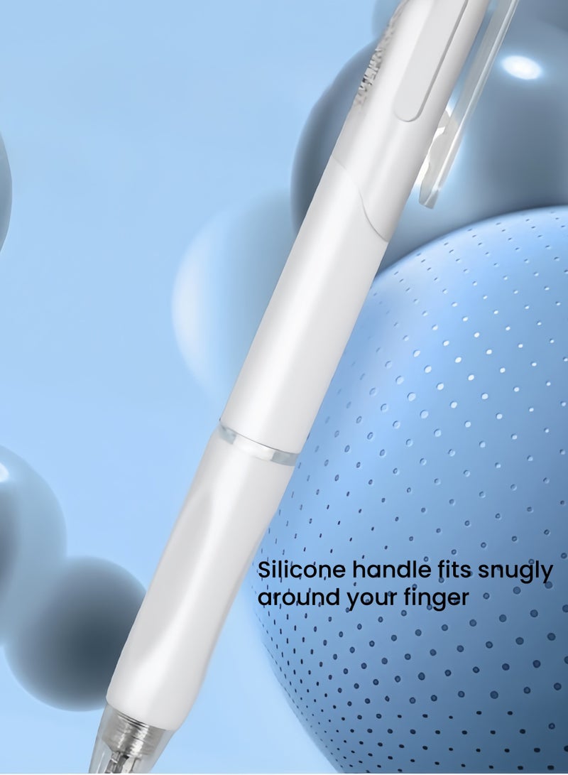 مجموعة من 5 أقلام حبر جل قابلة للسحب بسعة كبيرة 0.5 مم قلم حبر أسود مناسب للمكتب والمدرسة (أبيض) - Image 2