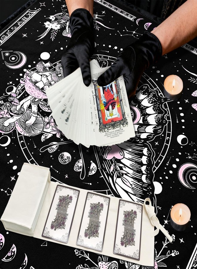 Knana Tarot Card Cloth Velvet Tarot Cloth and Bag Altar Cloth Butterfly Pattern Tarot Mat - Image 5
