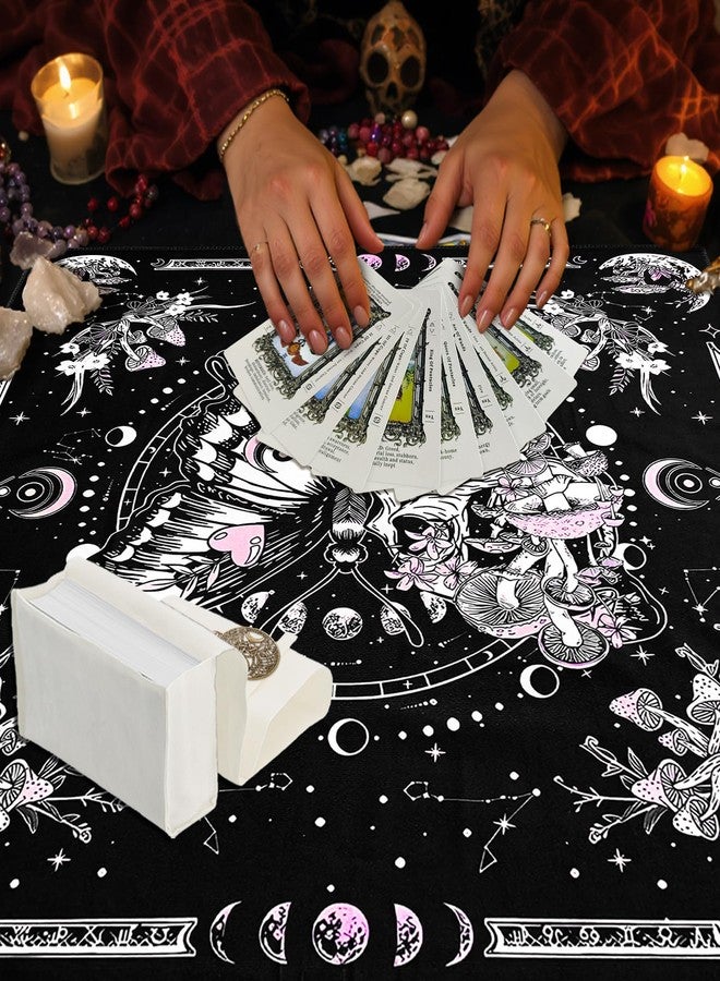 Knana Tarot Card Cloth Velvet Tarot Cloth and Bag Altar Cloth Butterfly Pattern Tarot Mat - Image 4