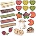 ERKOON 33PCS Bunny Chew Toys for Rabbits Teeth Natural Rabbit Toys Apple Wood Sticks Carrot Timothy Grass Treats for Small Pets Hamster Chinchilla Guinea Pig Dental Care and Treat Teething Toys - Image 3