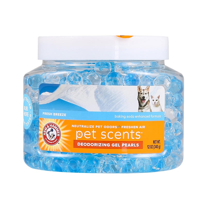 Arm & Hammer Arm Hammer for Pets Air Care Pet Scents Deodorizing Gel Beads in Fresh Breeze 12 oz Pet Odor Neutralizing Gel Beads with Baking Soda Air Freshener Beads for Pet Odor Elimination FF12689