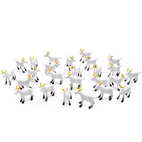Aydinids 25 Pcs Miniature Goat Figurines Mini Resin Lamb Miniature Lamb Plastic Farm Animal Model for Succulent Planter Moss Landscape DIY Terrarium Fairy Garden - Image 1