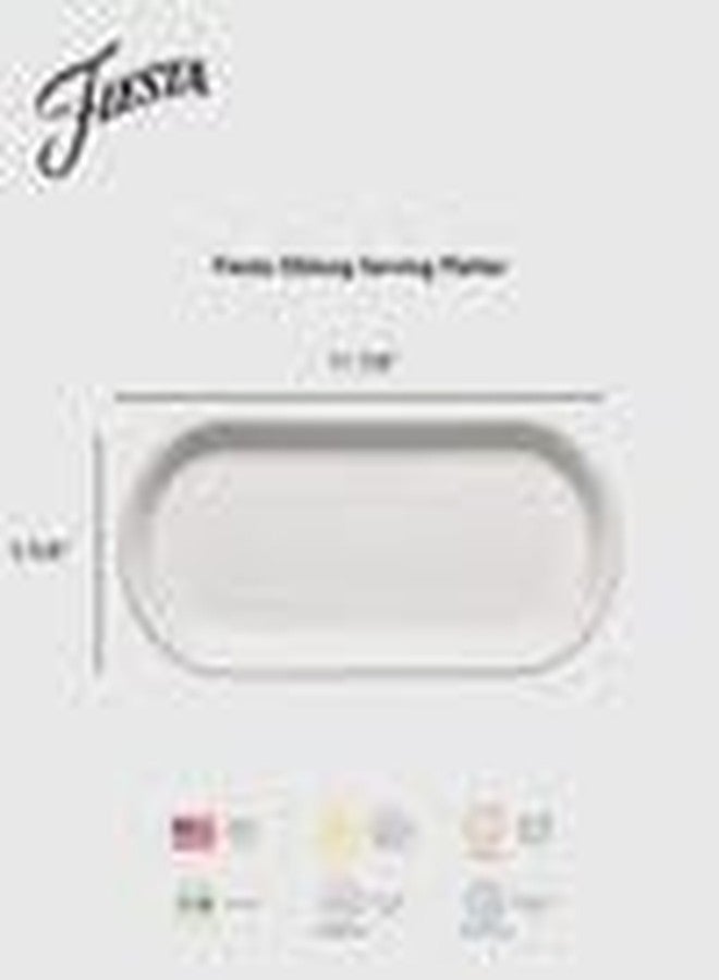 فييستا طبق تقديم مستطيل من فييستا®، 12 بوصة - مصنوع من السيراميك المتين، خالٍ من الرصاص، آمن للاستخدام في غسالة الصحون/الميكروويف/الفرن - صنع في الولايات المتحدة الأمريكية - لون قرمزي - Image 2