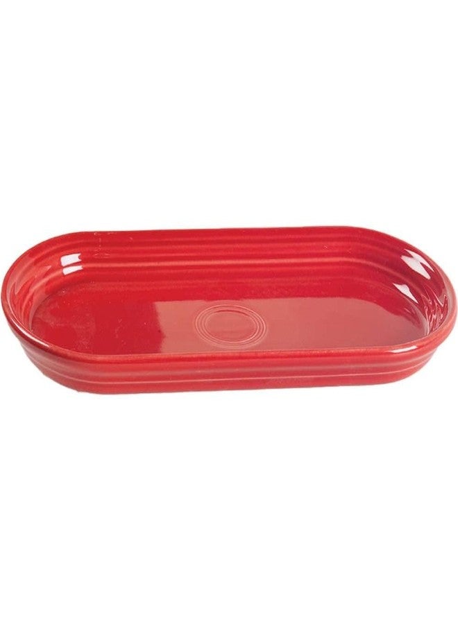 فييستا طبق تقديم مستطيل من فييستا®، 12 بوصة - مصنوع من السيراميك المتين، خالٍ من الرصاص، آمن للاستخدام في غسالة الصحون/الميكروويف/الفرن - صنع في الولايات المتحدة الأمريكية - لون قرمزي - Image 1