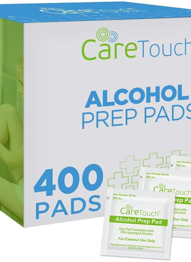 Care Touch - Alcohol Wipes Individually Wrapped - Prep Pads with 70% Isopropyl Alcohol, Great for Home, Medical & First Aid Kits Sterilized, Antiseptic 2-Ply Swabs 400 Count - Image 1