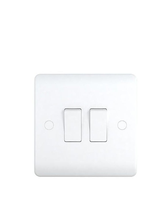 KEDBROOKE Kedbrooke Switch Socket High Quality White 10A 2 Gang 2 Way KBV3022 Switch socket 3 x 3 