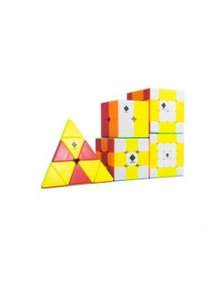 كوبليلو مجموعة مكعبات كيد دريفت 2×2، 3×3، 4×4، 5×5 وبيرامينكس بدون ملصقات  - Image 1