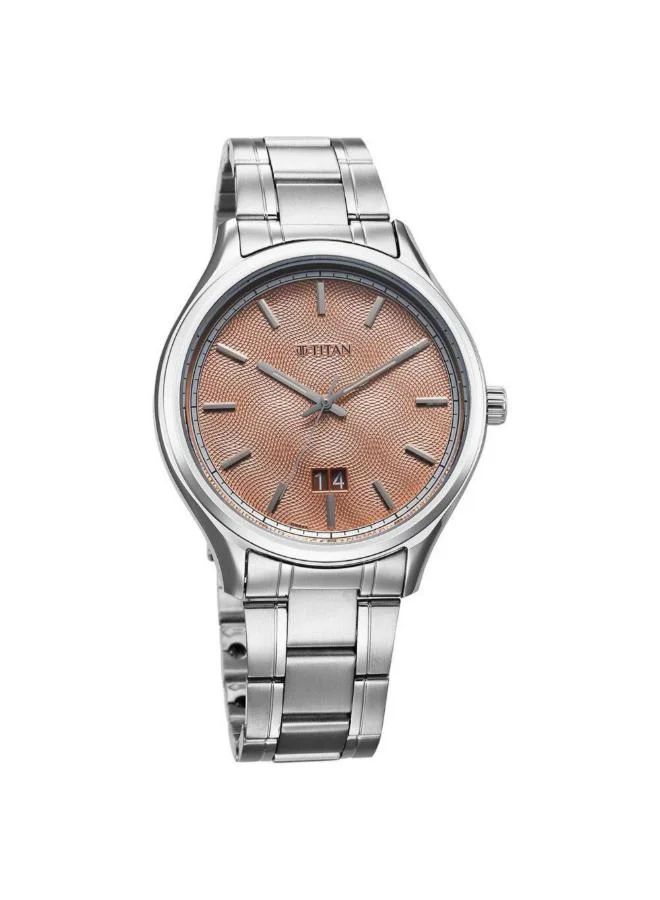 تيتان Men Analog Display Watch With Silver Stainless Steel Strap - 10033SM04