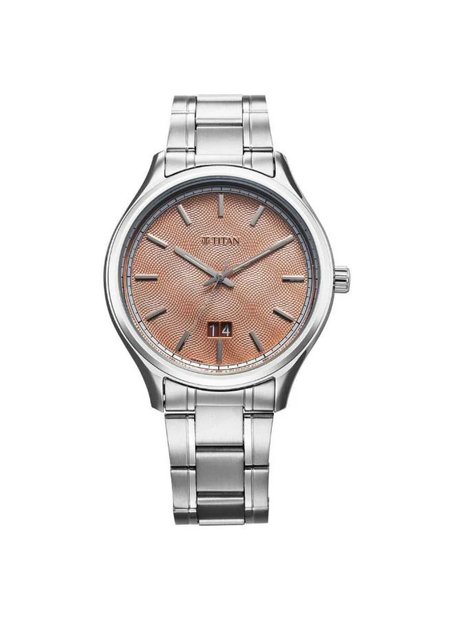 تيتان Men Analog Display Watch With Silver Stainless Steel Strap - 10033SM04