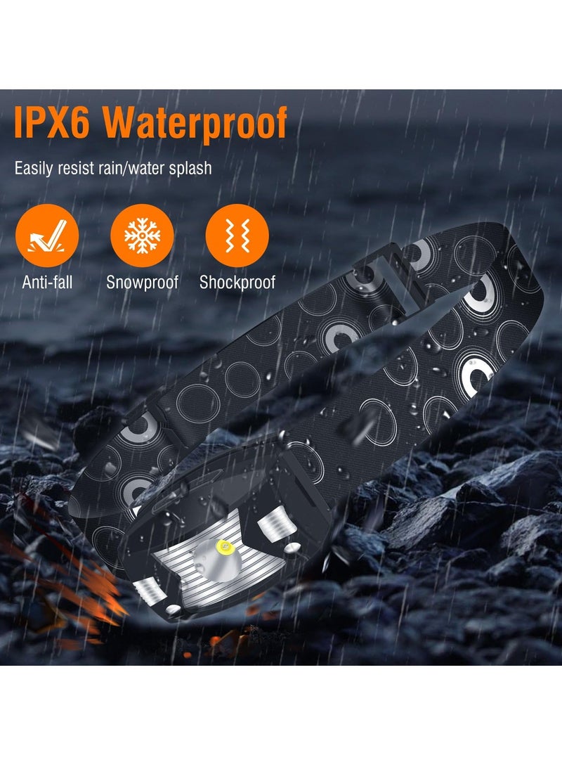 Rechargeable Headlamp with Red Light, Super Bright 350LM Waterproof USB Head Lamp, 5 Modes LED Motion Sensor Headlight for Adults and Kids, Ideal for Outdoor Camping, Running, Fishing  - Image 3
