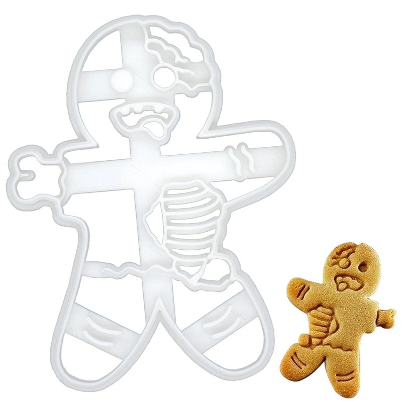 BAKERLOGY Zombie Gingerbread Man Cookie Cutter  Detailed Biscuit Cutter Design for Baking and Crafts Ideal on Fondant Dough Clay