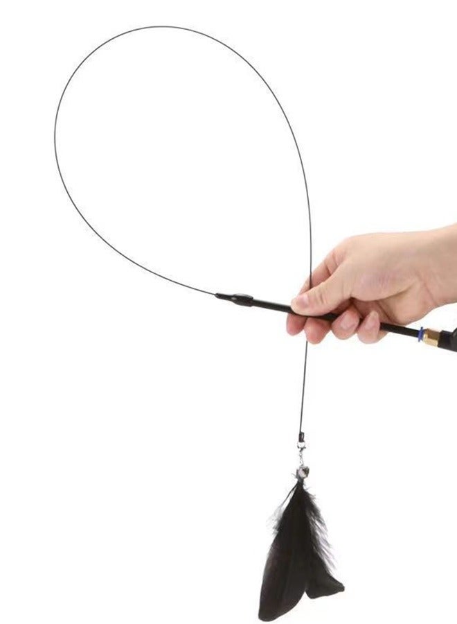 Long pole powerful suction cup funny cat stick-replaceable black feather head with bell - Image 4