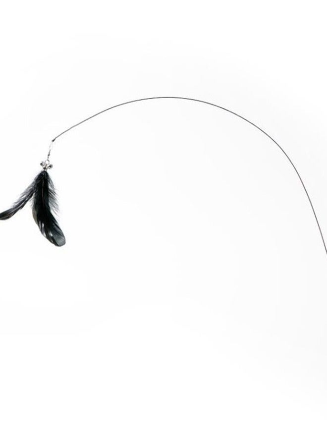 Long pole powerful suction cup funny cat stick-replaceable black feather head with bell - Image 5