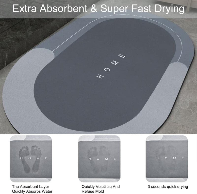 ECOSPIT CONTAINER Soft Silicone Super Absorbent 40x60 Bath Mat Anti Skid Quick Drying Bathroom Water Absorbent Carpets Kitchen Entrance Door Mats 2 - Image 3