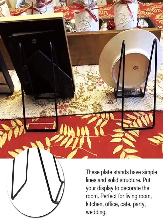 Goalfly 7 Pack 8 Inch Large Plate Stands for Display, Metal Black Plate Holder Display Stand, Picture Frame Stands for Book, Photo Easel, Decorative Plates - Image 4
