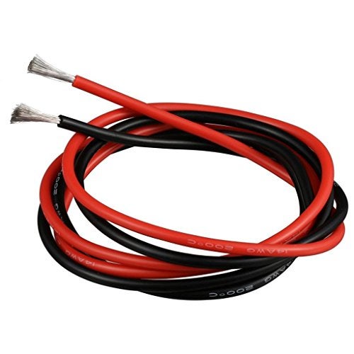 BNTECHGO 14 Gauge Silicone Wire 3 ft red and 3 ft Black Flexible 14 AWG Stranded Tinned Copper Wire