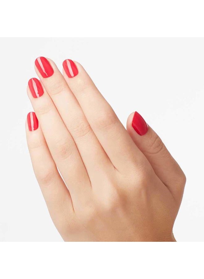 OPI Nail Lacquer She's a Bad Muffuletta! | Opaque Bright Red Crème Chip Resistant Nail Polish | Vegan, Fast Drying, Streak Free - Image 4