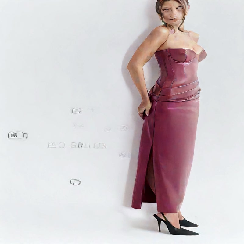 Leather Bodycon Dress with Side Slit, Backless Lace-Up Midi Evening Gown - Image 3