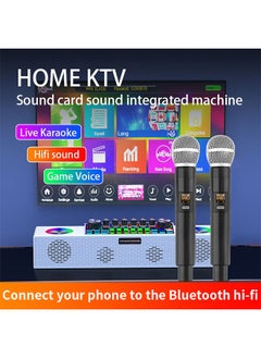 FlashHawk Microphone Kit with Live Sound Card, Adjustable Mic for Home KTV / Live Broadcast / Karaoke, 4000mAh, SY6, White  - Image 2