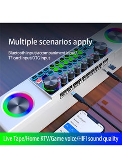 FlashHawk Microphone Kit with Live Sound Card, Adjustable Mic for Home KTV / Live Broadcast / Karaoke, 4000mAh, SY6, White  - Image 4