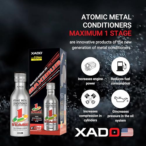 Xado إضافة زيت المحرك XADO / حماية للمحرك / إضافة لحماية التآكل وإعادة بناء الأسطح المعدنية المتآكلة / معالج معدني مع مُجدد من المرحلة 1 بحد أقصى (حتى 5qt من سعة الزيت) - Image 3