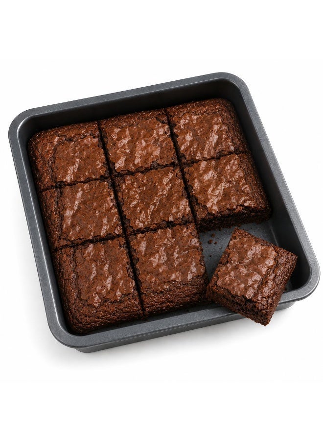 BLACKSTONE Square Cake Pan 22.5cm Nonstick Carbon Steel Baking Pan for Brownies Cakes Desserts Oven Safe 230C, BSP0701 - Image 1