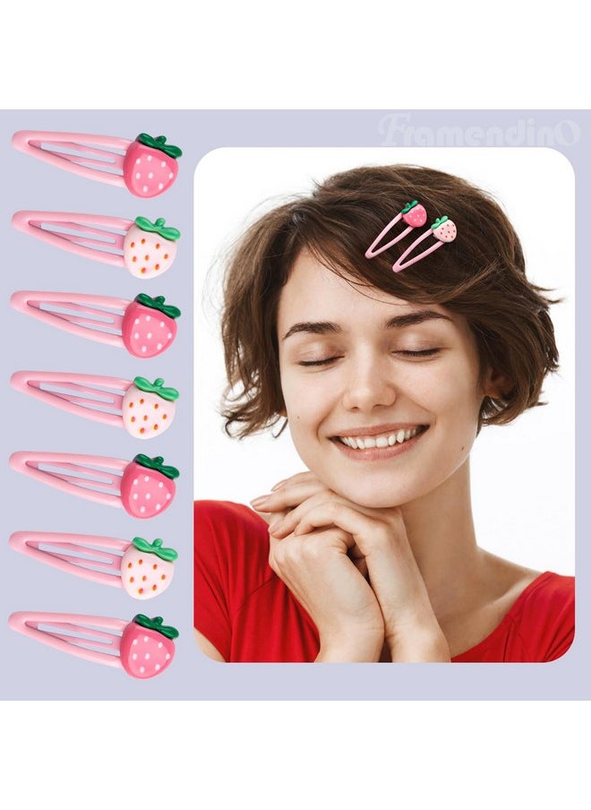 Framendino Framendino, 20 Pack Cute Strawberry Pink Y2K Hair Clips Fruit Clip Accessories Hairclips for Women Girls  - Image 3