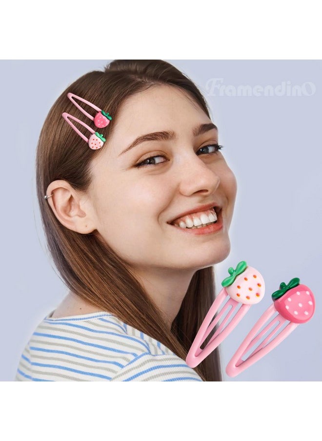 Framendino Framendino, 20 Pack Cute Strawberry Pink Y2K Hair Clips Fruit Clip Accessories Hairclips for Women Girls  - Image 4