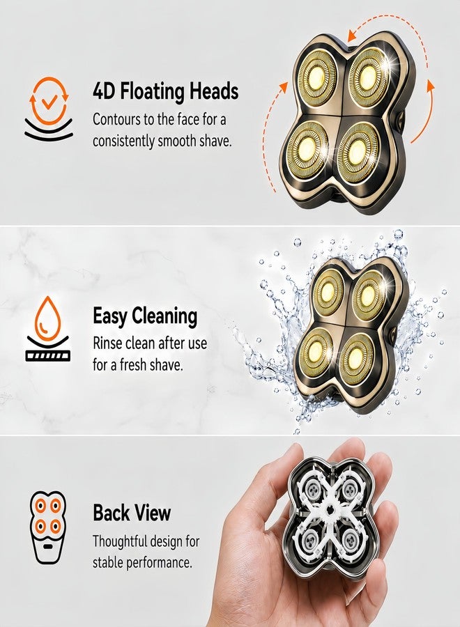 AIJALY Replacement Heads Compatible with Skull Shaver Pitbull Pro Series Shavers - Image 4