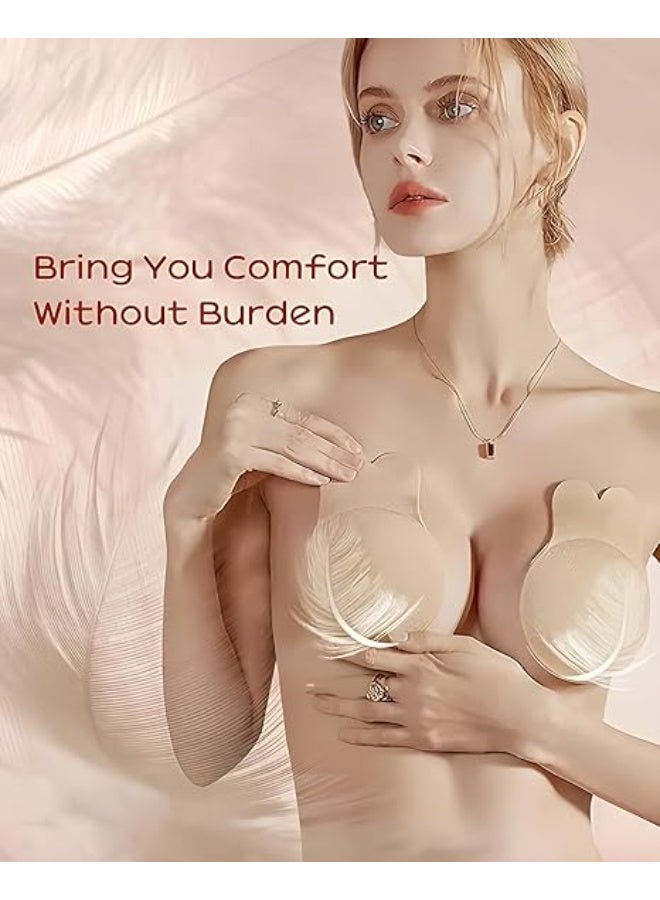 2 Pieces Breast Lift Up Pads for Women – Reusable Invisible Adhesive Silicone Bra – Strapless Strong Hold Breast Lift Tape – Natural Fit for Open Dresses & Backless Outfits - Image 4