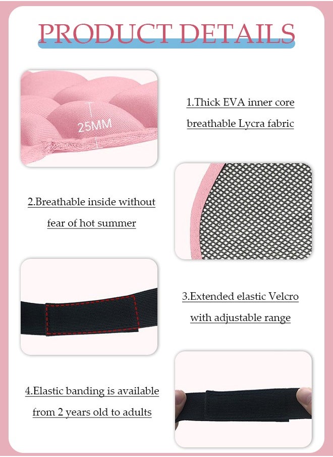 DUNISO - Hip protection pad, EVA ice skating pad, anti fall and anti slip, with elastic straps and Velcro design, suitable for ice skating，skiing and balance bikes, pink - Image 1