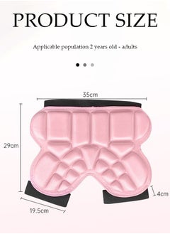 DUNISO Hip protection pad, EVA ice skating pad, anti fall and anti slip, with elastic straps and Velcro design, suitable for ice skating，skiing and balance bikes, pink  - Image 2