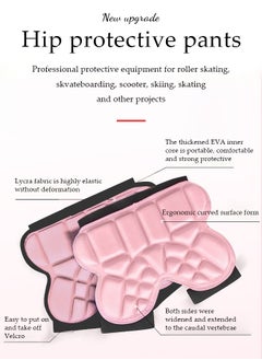 DUNISO Hip protection pad, EVA ice skating pad, anti fall and anti slip, with elastic straps and Velcro design, suitable for ice skating，skiing and balance bikes, pink  - Image 4