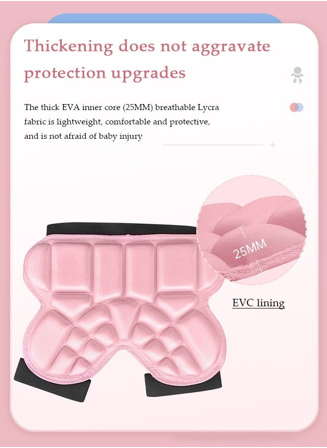 DUNISO - Hip protection pad, EVA ice skating pad, anti fall and anti slip, with elastic straps and Velcro design, suitable for ice skating，skiing and balance bikes, pink - Image 1