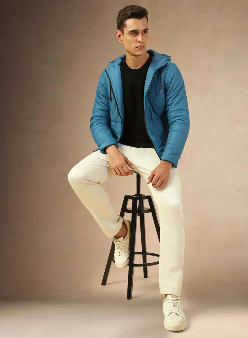 دينيس لينغو جاكيت رجالي أزرق بوليستر 1% بقصة عادية