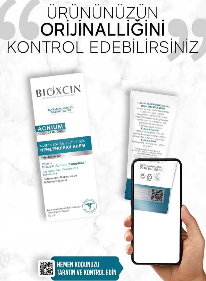 BIOXCIN ACNIUM SERIES MOISTURIZING CREAM FOR ACNE PRONE SKIN  - 50 Ml - Image 5