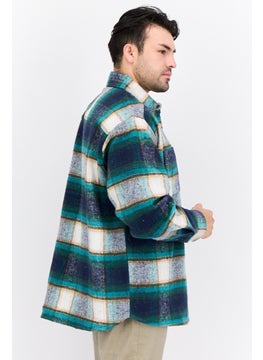 Sovereign Code Men Plaid Jacket Shirt, Navy Combo  - Image 3