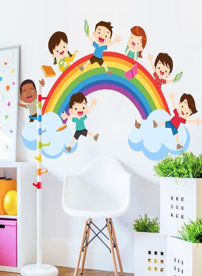 Eutecado Watercolor Rainbow Wall Decals Educational Wall Stickers for Kids Room, Large Rainbow Cloud Wall Decor Students Reading Art Murals Peel and Stick Decorations for Nursery Classroom - Image 5