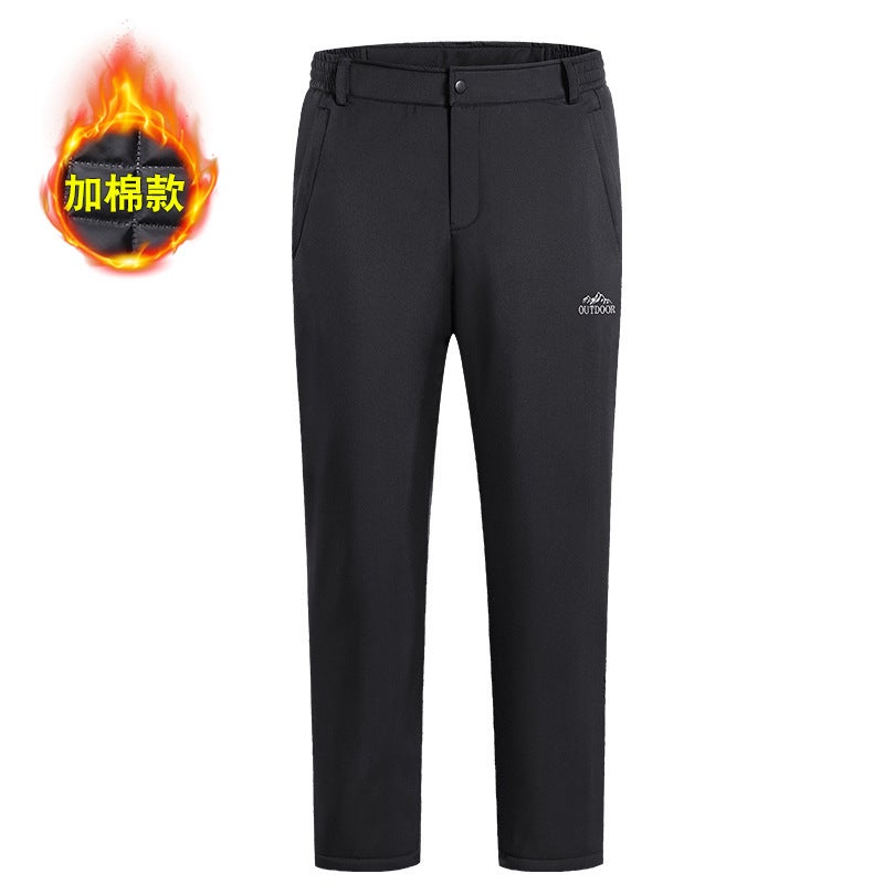 Cotton Pants Thickened Casual Pants Dad Wear Winter Fleece-Lined Thickened Autumn New Jacket Pants - Image 1