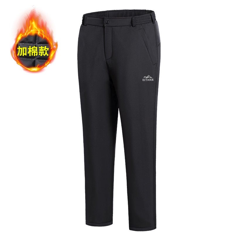 Cotton Pants Thickened Casual Pants Dad Wear Winter Fleece-Lined Thickened Autumn New Jacket Pants - Image 3