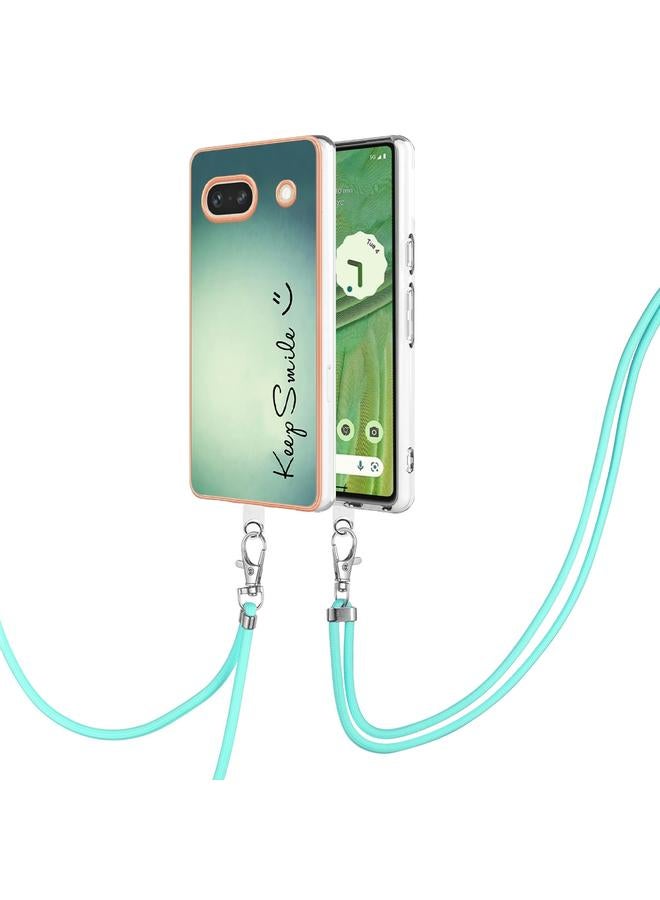Zaboon Case For Google Pixel 7a Electroplating Dual-side IMD Phone Case with Lanyard - Image 1