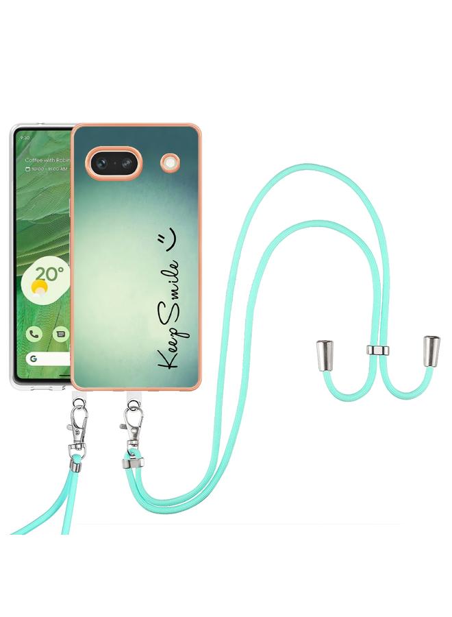 Zaboon Case For Google Pixel 7a Electroplating Dual-side IMD Phone Case with Lanyard - Image 2