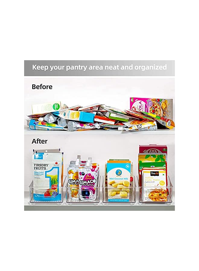 IAF Organizer Bins, U-HOOME 6 Pack Clear Stackable Pantry Food Storage Bins,Fridge,Cabinet,Kitchen Organization and Storage Fridge Organizers and Storage Clear - Image 5