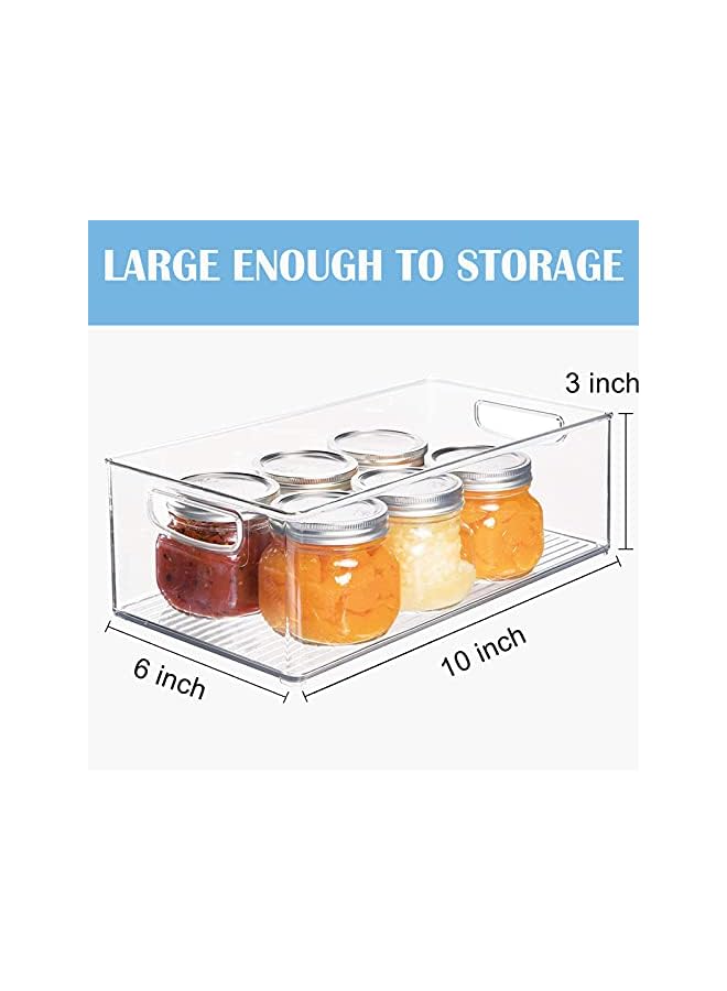 IAF Organizer Bins, U-HOOME 6 Pack Clear Stackable Pantry Food Storage Bins,Fridge,Cabinet,Kitchen Organization and Storage Fridge Organizers and Storage Clear - Image 4