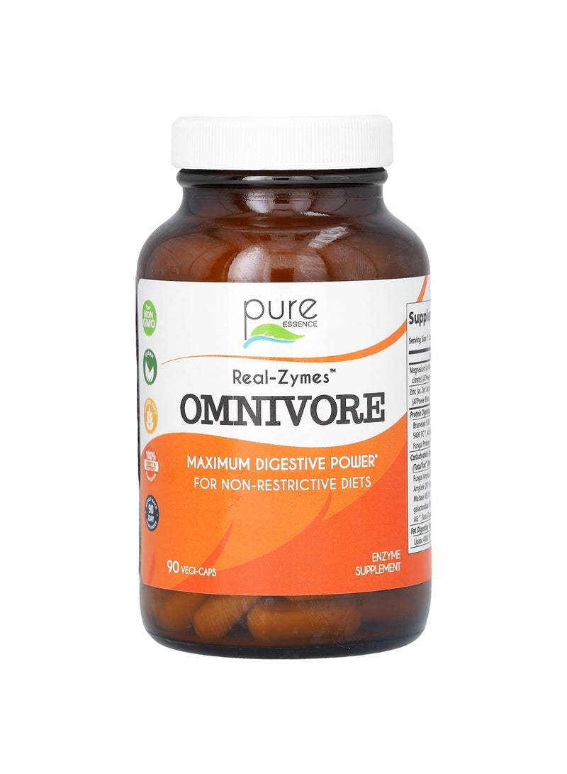 Pure Essence Real-Zymes, Omnivore, 90 Vegi-Caps